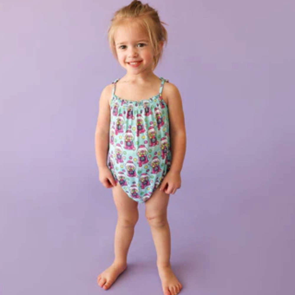 🆕🏷️ Posh Peanut Poshalicious Gum Sleeveless Bubble Romper SIZE 6-12 months